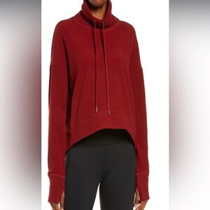 Sweaty Betty Harmonize Luxe Fleece Sweatershirt XS Falu Red